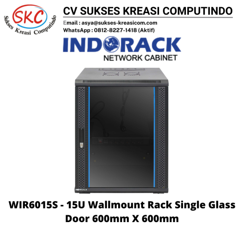 Wallmount Rack Indorack 19″ Single Door – WIR6015S