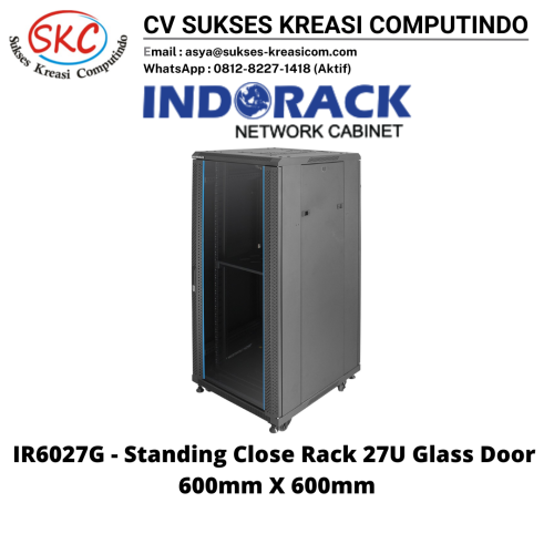 INDORACK IR6027G 27U 600mm (Glass Door)