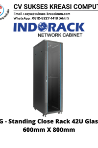 INDORACK IR8042G 42U Depth 800mm (Glass Door)