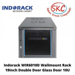 Indorack WIR6010D Wallmount Rack 19inch Double Door Glass Door 10U Width 600mm Depth 600mm