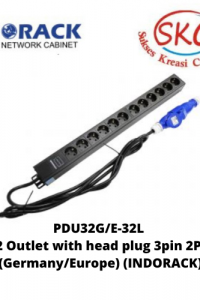 PDU32G/E-32L PDU 12 Outlet with head plug 3pin 2P+E 32A (Germany/Europe) (INDORACK)