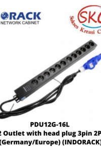 PDU12G-16L PDU 12 Outlet with head plug 3pin 2P+E 16A (Germany/Europe) (INDORACK)