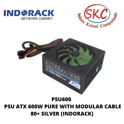 PSU600 – PSU ATX 600W PURE WITH MODULAR CABLE 80+ SILVER (INDORACK)