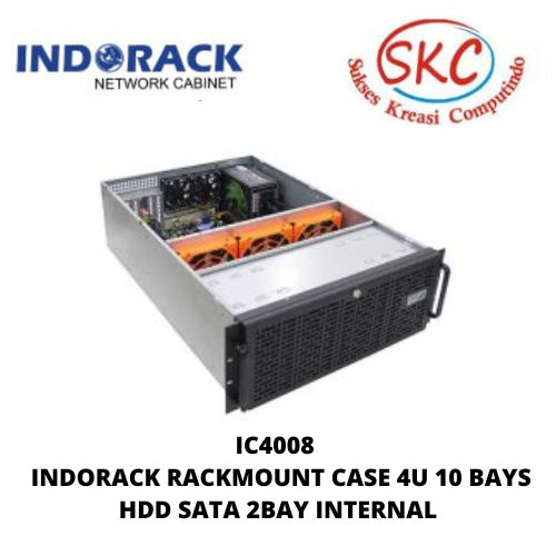 IC4008 – INDORACK RACKMOUNT CASE 4U 10 BAYS HDD SATA 2BAY INTERNAL
