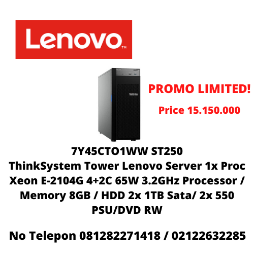 Server Lenovo ThinkSystem ST250 7Y45CTO1WW Tower 1x Proc Xeon E-2104G