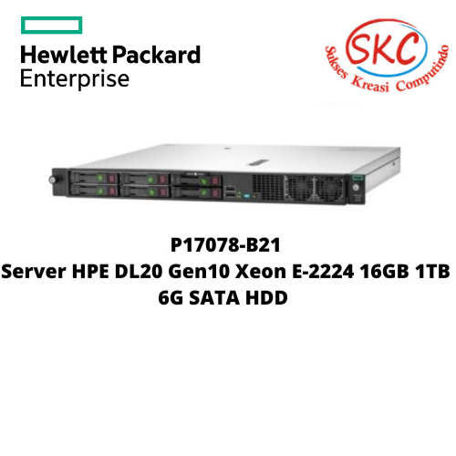 Server HPE DL20 Gen10 Xeon E-2224 16GB 1TB 6G SATA HDD P17078-B21