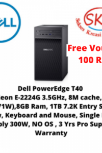 Dell PowerEdge T40 Xeon E-2224G 3.5GHz, 8M cache, 4C/4T,8GB,1TB,No OS