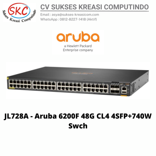 JL728A – Aruba 6200F 48G CL4 4SFP+740W Swch