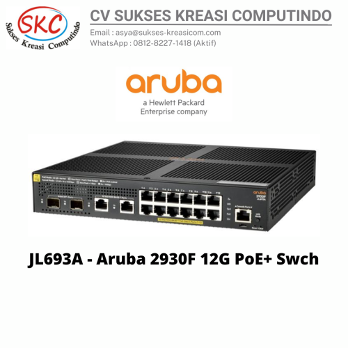 JL693A – Aruba 2930F 12G PoE+ Swch