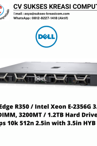 PowerEdge R350 / Intel Xeon E-2356G 3.2GHz / 16GB UDIMM, 3200MT / 1.2TB Hard Drive SAS ISE 12Gbps 10k 512n 2.5in with 3.5in HYB CARR