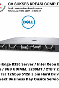 PowerEdge R350 Server / Intel Xeon E-2336 2.9GHz / 8GB UDIMM, 3200MT / 2TB 7.2K RPM NLSAS ISE 12Gbps 512n 3.5in Hard Drive / 3Yr Next Business Day Onsite Service