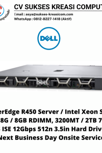 PowerEdge R450 Server / Intel Xeon Silver 4309Y 2.8G / 8GB RDIMM, 3200MT / 2TB 7.2K RPM NLSAS ISE 12Gbps 512n 3.5in Hard Drive / 3Yr Next Business Day Onsite Service