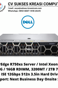 PowerEdge R750xs Server / Intel Xeon Silver 4314 2.4G / 16GB RDIMM, 3200MT / 2TB 7.2K RPM NLSAS ISE 12Gbps 512n 3.5in Hard Drive / 3Yr ProSupport: Next Business Day Onsite Service