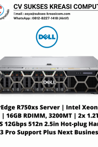 PowerEdge R750xs Server | Intel Xeon Silver 4309Y | 16GB RDIMM, 3200MT | 2x 1.2TB 10K RPM SAS 12Gbps 512n 2.5in Hot-plug Hard Drive | 3/3/3 Pro Support Plus Next Business Day