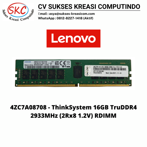 4ZC7A08708 – ThinkSystem 16GB TruDDR4 2933MHz (2Rx8 1.2V) RDIMM
